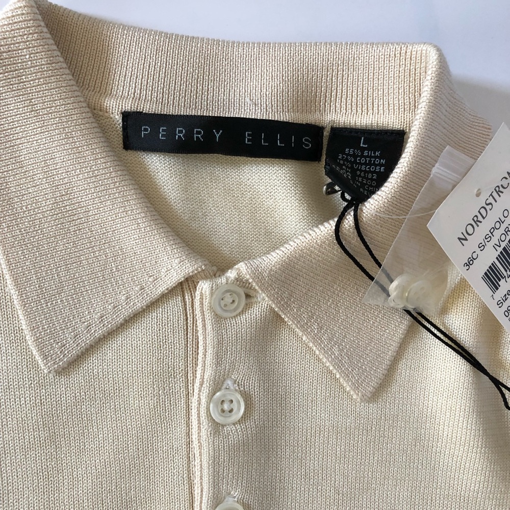Perry Ellis Knit Polo Shirt Size Junior L